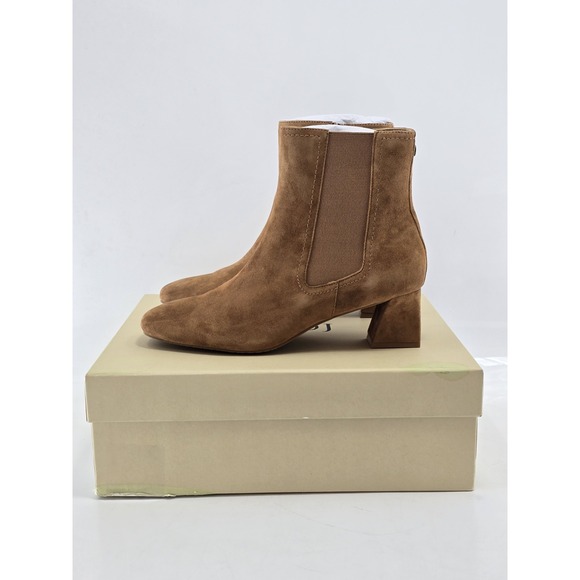 NYDJ Women's Brown Suede Leather‎ Scooter Chelsea Boots Square Toe Size 9 M NEW - Picture 9 of 13